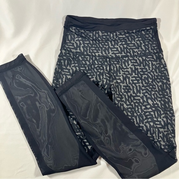 Lululemon Running In The City 7/8 Tight Heathered Net Pop Black womens size 4 - Picture 4 of 10
